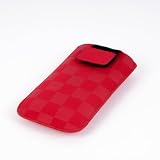 NFE² Etui offen - rot - mit Ausziehlasche und flacher Gürtelschlaufe für Doro Phone Easy 610 gsm