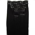 Clip In Extensions Set 60 cm - 100 % Kanekalon -Haarverl�ngerungsset - Farbe #1 schwarz