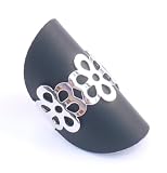Moosh Silver Plate Split Ring with 'Flowers' Design (Size 10)