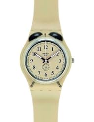 Swatch Sveglia Cream Dial Beige Silicone Unisex Watch GT105