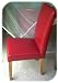 Set of 2 High Backed Red Leather Dining Chairs