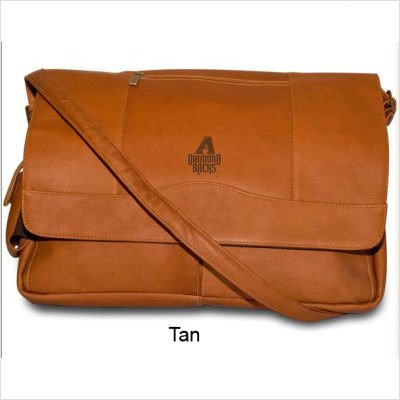 MLB Arizona Diamondbacks Tan Leather Laptop Messenger Bag