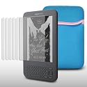 AMAZON KINDLE BLUE NEOPRENE CARRY POUCH CASE WITH 6 SCREEN PROTECTORS BY CELLAPOD CASES