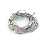 Gray Suede Kabbalah String Bracelet with Lucky Eyes