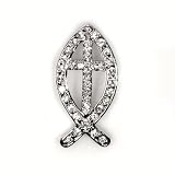 Silver Cubic Zirconia Cross Pendants, Size: 27mm