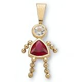 JCPenney BEST VALUE! Simulated Birthstone Girl Charm 14KYG