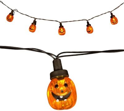 Set of 20 Battery Operated LED Pumpkin Halloween String Lights