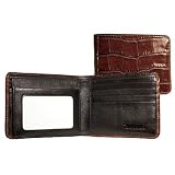 Jack Georges Croco Collection Bi-Fold with Flap Mens Wallet