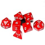 Jumbo Red Opaque 7-piece Dice Set