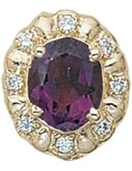 14 Karat Gold Slide with Amethyst center and Diamond accents GS079-AMY-D