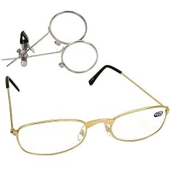 Double Eye Loupe Eye Glasses 3.3X and 3.3X Magnifiers