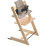 ストッケ トリップトラップ チェアセット チェア:ナチュラル ベビーセット:ブラック クッション:ヘイジーツイード 【3個口】