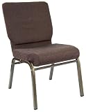 Review Office Furniture in a Flash  / Plush Stacking Church Chair with Goldvein Frame [FD-CH-02A19-BRN-GG]