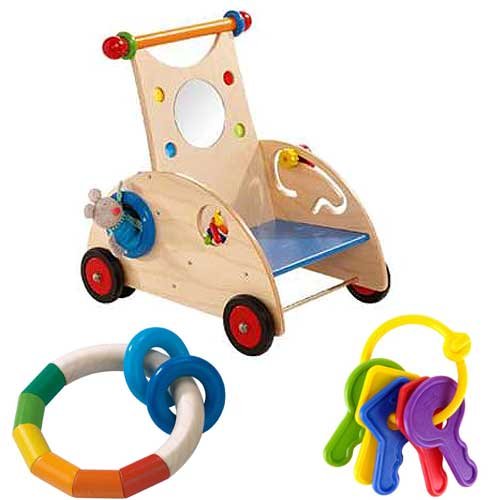 Haba Discovery Wagon with Bonus Kringerling and First Keys Teether
