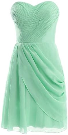 Diyouth Short Asymmetric Bridesmaid Dresses Sweetheart Prom Evening Gowns Mint Size 6