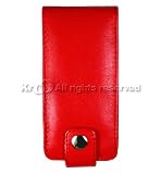 Red Leather Flip Vertical Kickstand Wallet Button Case Cover Pouch For Brand Microsoft Zune 2nd Genderation II 2 Gen 4gb 8gb / 4g 8g / 4 8 gb g with Clip