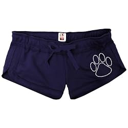 Rhinestone Paw Print Raw Edge Juniors Shorts