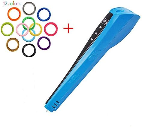 Ipeson 3d Pen for 3d Printing and Drawing with LED Display+14 Free Spools of Fillament PLA 32.7ft/pcs length for 3d pen filament version V (B+12 PLA)