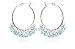 Silver hoop earring blue topaz faceted drops