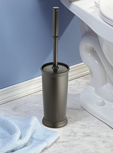 mDesign Bathroom Toilet Bowl Brush, Toilet Paper Roll Holder, and ...