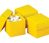 Hortense B. Hewitt Wedding Accessories 2-Piece Favor Boxes, Yellow, Pack of 25