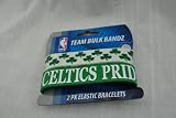 Boston Celtics Big Logo NBA extra wide Bulky Bandz Bracelet 2 pack *NEW*