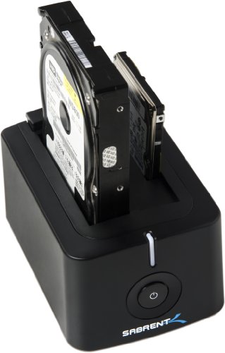 Sabrent USB 3.0 to SATA Dual Bay External Hard Drive Docking Station for 2.5 or 3.5in HDD, SSD with Hard Drive Duplicator/Cloner Function [4TB Support] (EC-HDD2)