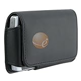 Black Leather Case with Belt Clip and Belt Loop for Nokia N8
