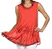 Sakkas Embroidered Watercolor Palm Tree Flared Hem Blouse