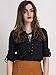 Persun Women's V-neck Lace Up Front Split Side Plain Blouse Top