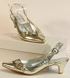 Zoom Produkt-Bild: Ausgefallene Damenschuhe Schicker Slingpumps gold
