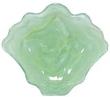 Colorful Recycled Art Glass Medium Fern Green Clam Shell Dish 10.5D