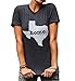 FANOVI Women's Short Sleeve Round Neck Letter Print Tee Texas Home State T-Shirt