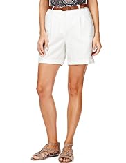 Autograph Flat Front Shorts with Linen