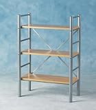 Christy 3 Shelf Flexi Shelf Unit in Natural / Silver