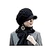 Senchanting Women Winter Warm Ski Knitted Crochet Baggy Skullies Cap Beret Hat(Slouch Black)