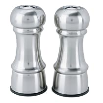 Trudeau Satin Stainless Steel Salt and Pepper Shakers - 4.5"