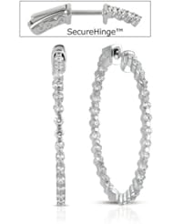 14K White Gold 1.86cttw Round Diamond Earring