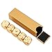Alomejor 5pcs Game Dice 6-Sided Dice Set with Storage Box (Square Box-Gold)