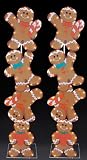 Set of 2 Gingerbread Totem Poles Lighted Christmas Yard Art 60"