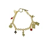 Disney Couture Jewelry - Ladies Kidada Yellow Gold Plated Alice Multi Charm Bracelet