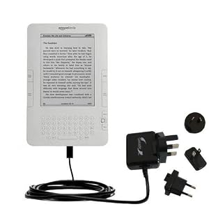 International Wall Home AC Charger for the Amazon Kindle 2nd & Latest Generation / Kindle DX ( aka Wi-Fi Free 3G 6in. 9.7in. ) – uses Gomadic TipExchange Technology