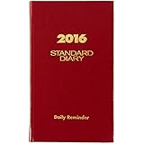 AT-A-GLANCE Standard Diary Daily Reminder 2016, Pocket Size, 2-3/4 x 4-5/8 Inches, Red (SD36613)