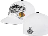 Chicago Blackhawks 2010 Stanley Cup Champions White Flat Brim Flex Hat