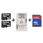 32GB 32G 16GB x2 SanDisk MicroSD MicroSDHC Card with Memory Stick Pro Duo Adapter - Bulk $70.76