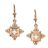14K Rose Gold Diamond Earrings