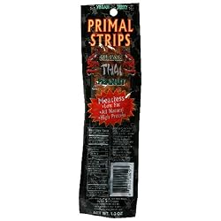 Primal Spirit Meatless Jerky, Thai Peanut Flavor, 1-Ounce Pouches (Pack of 24)
