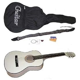 38 White Acoustic Guitar With Accessories - Extra Packaging by 