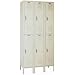 Lyon PP52523 Double Tier Steel Locker Unit with 3 Frames, 45" Width x 15" Depth x 72" Height, Putty