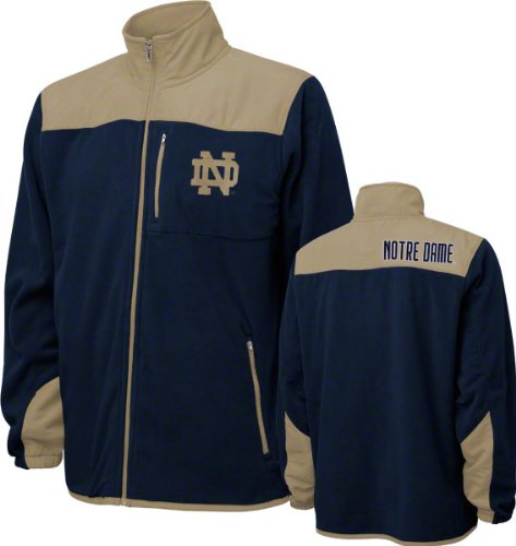 Notre Dame Fighting Irish Navy Micro Polar Fleece Full Zip Jacket